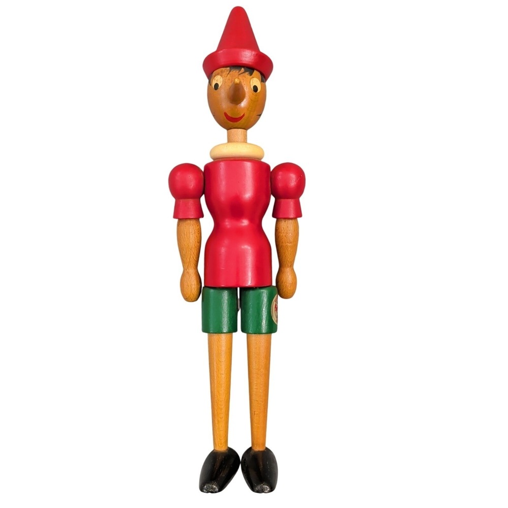 Vintage Galetti Milano Pinocchio Jointed Wood Figure 16" Italy